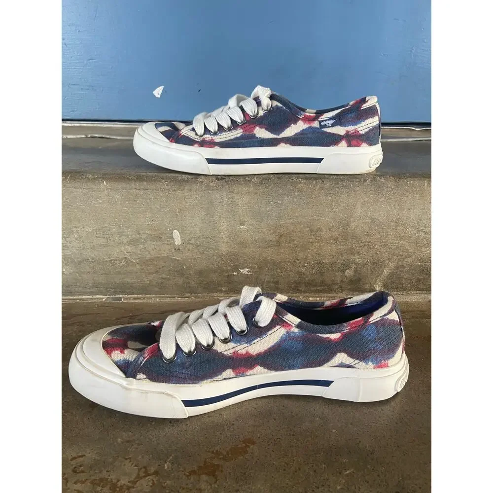 Rocket Dog red/white/blue tie dye canvas sneakers - Picture 3 of 8